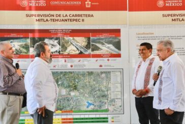AMLO y Salomón Jara supervisan avances en la construcción de la autopista Mitla-Tehuantepec