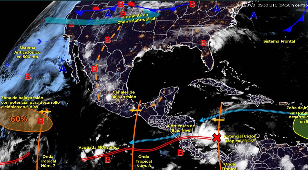Onda Tropical 8 ocasionará lluvias ligeras a moderadas en territorio oaxaqueño